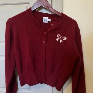 Princess Polly Burgundy Cardigan Sweater